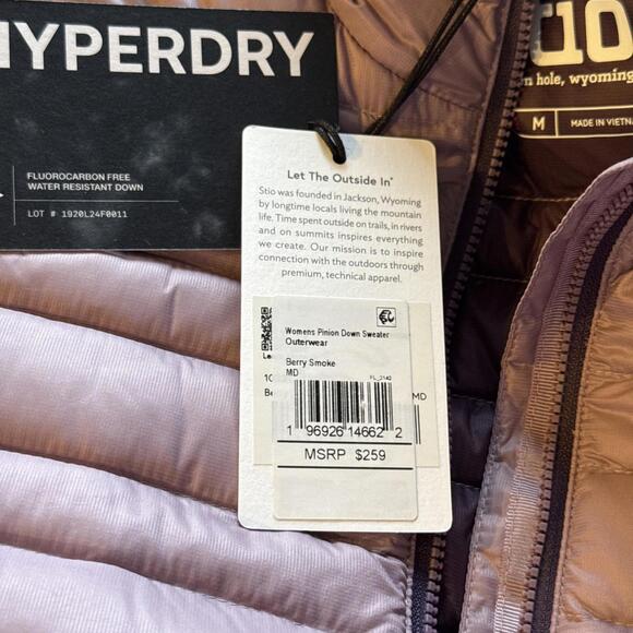 NWT Stio Pinion Down Sweater Jacket Outerwear 800 Berry Smoke Women’s Size M - Picture 6 of 7